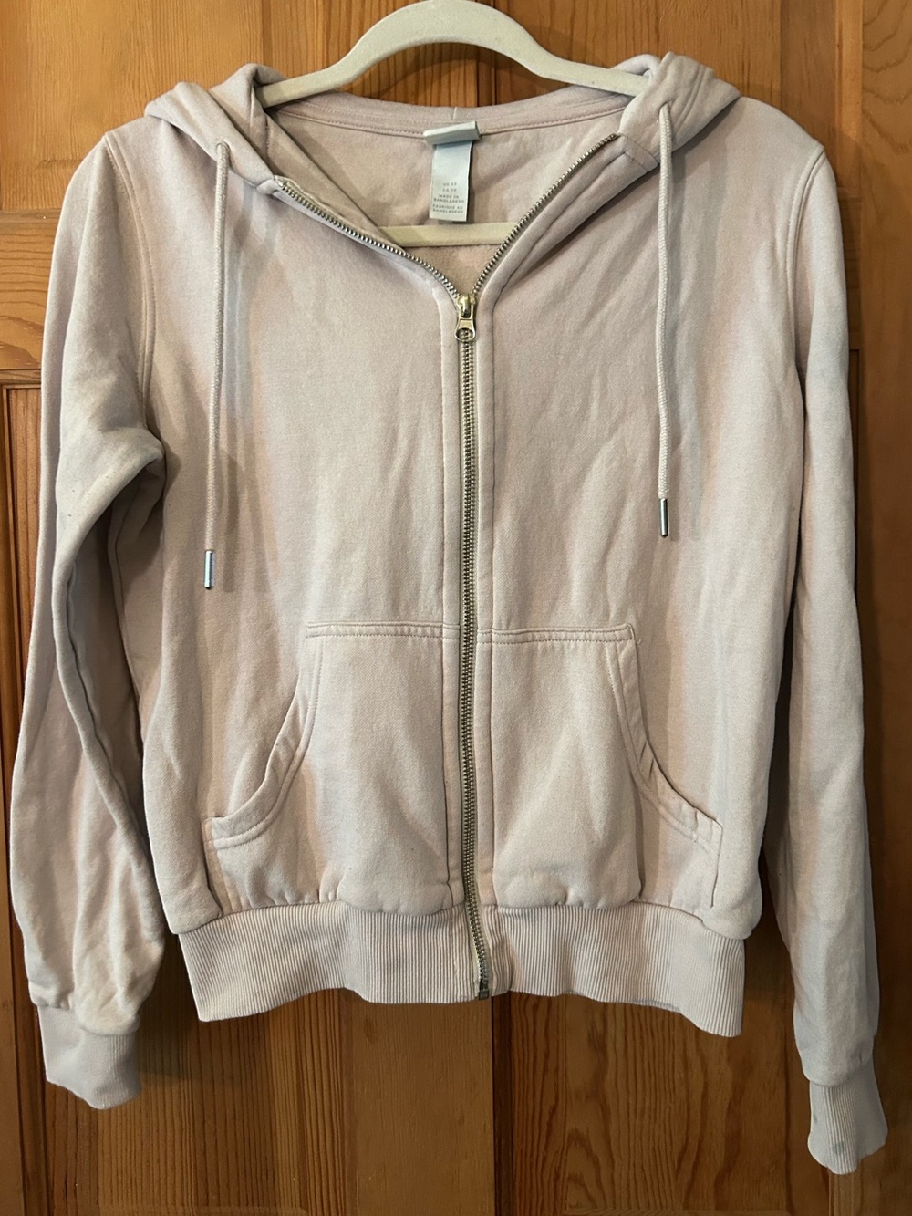 H&M Light Pink Zip-Up Hoodie
